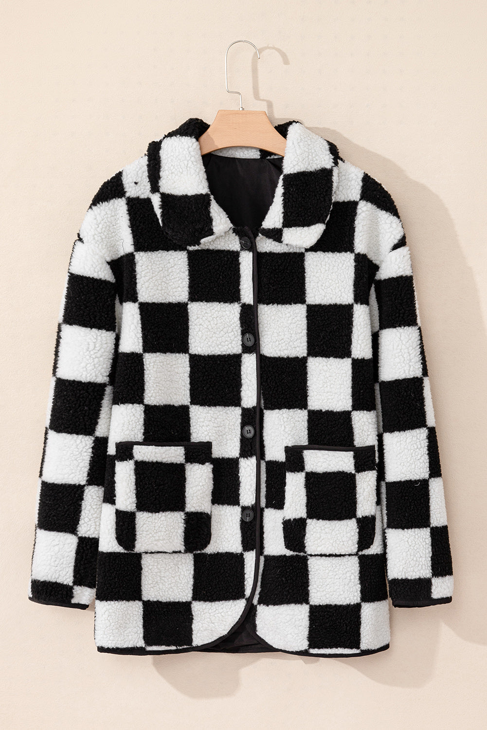 CheckMate Fleece – Women's Black Checkered Jacket-4