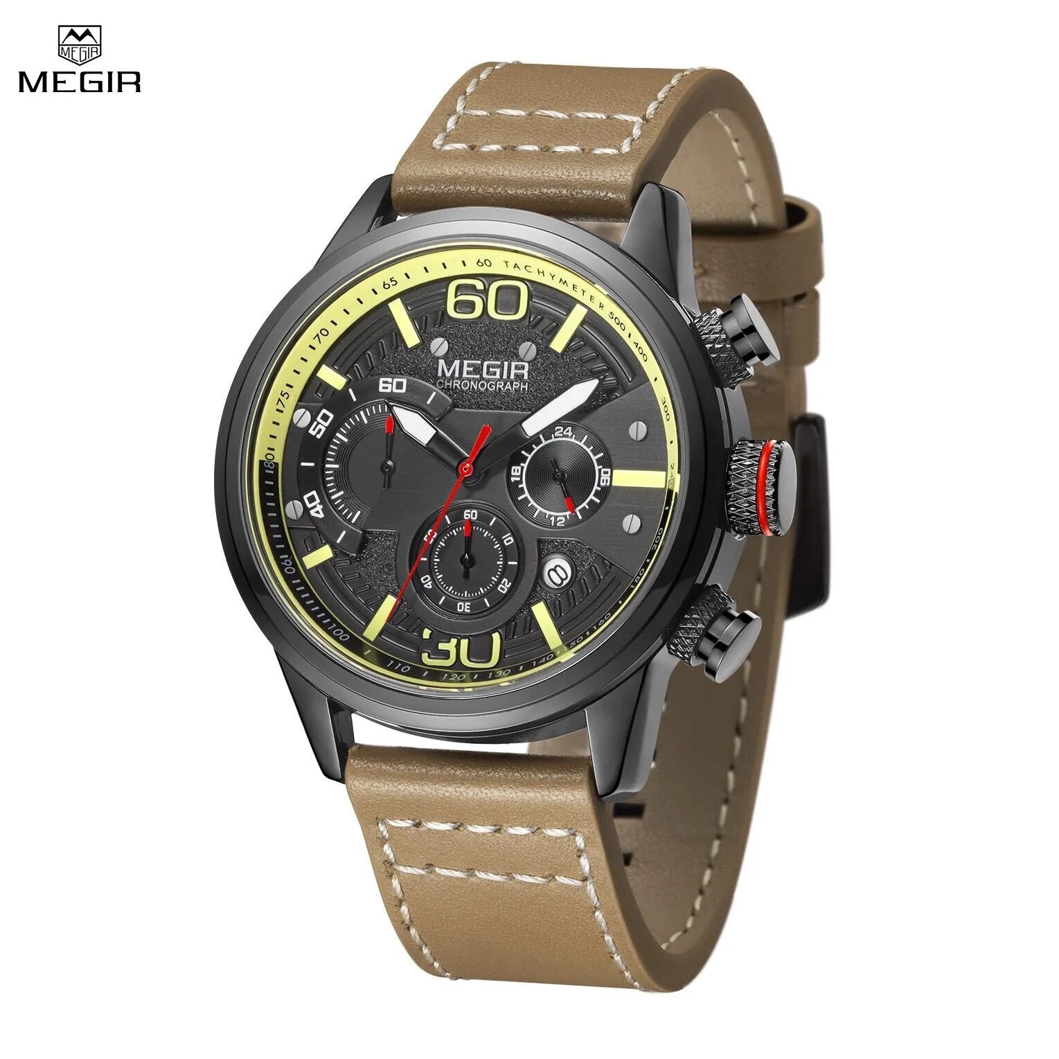 MEGIR Fashion Mens Watches Top Brand Luxury Sports Chronograph Quartz Wrist Watch Men Business Wristwatch Relogio Masculino 2110-1