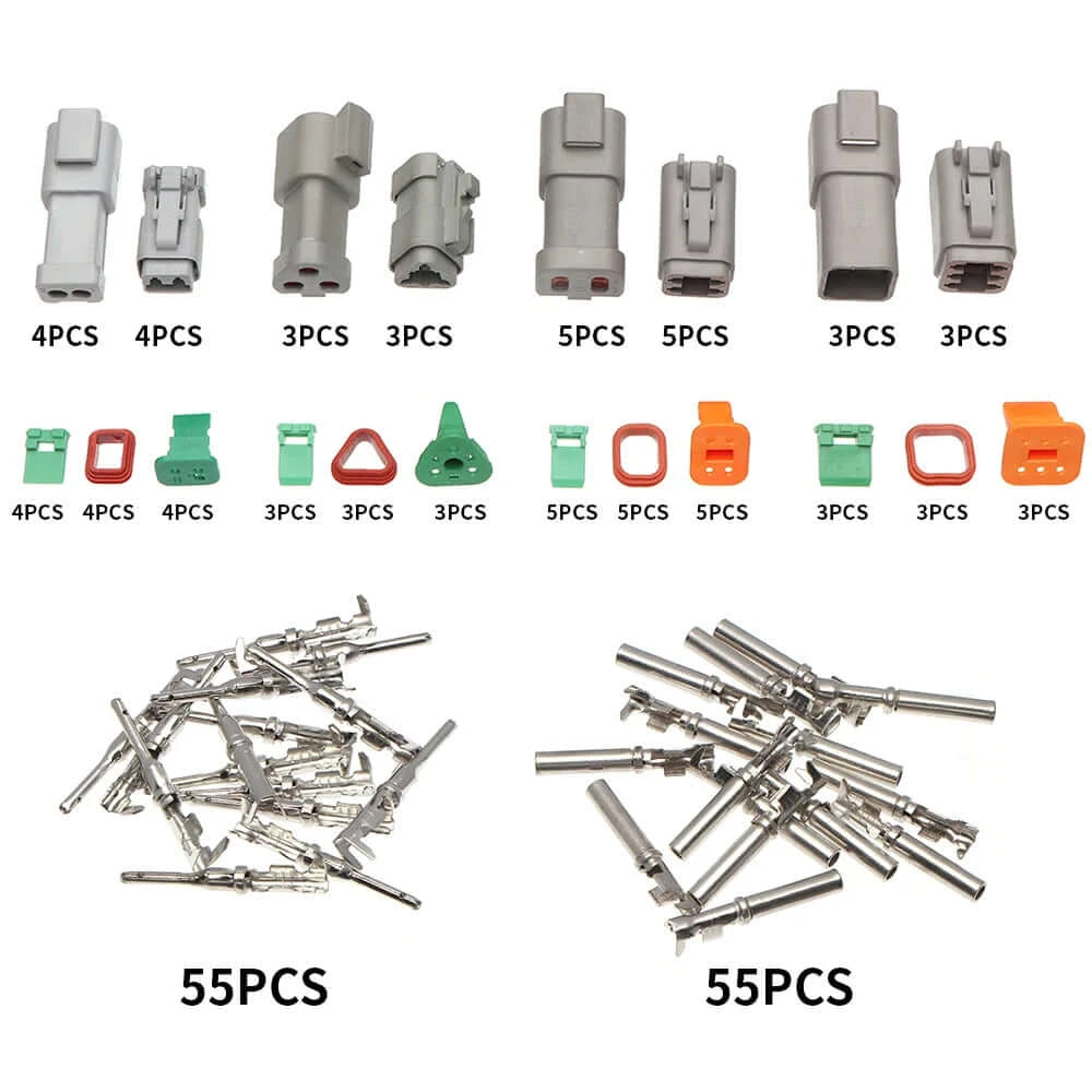 185pcs Deutsch DT Wire Waterproof Connectors DT06-2/3/4/6S DT04-2/3/4/6P