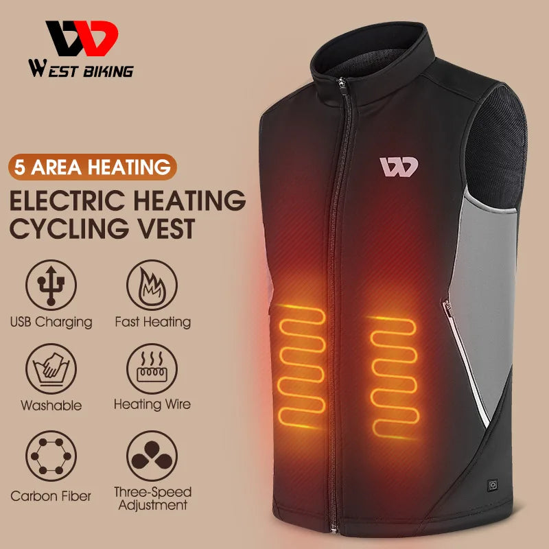 WEST BIKING Heated Vest Men Women USB M L XL XXL