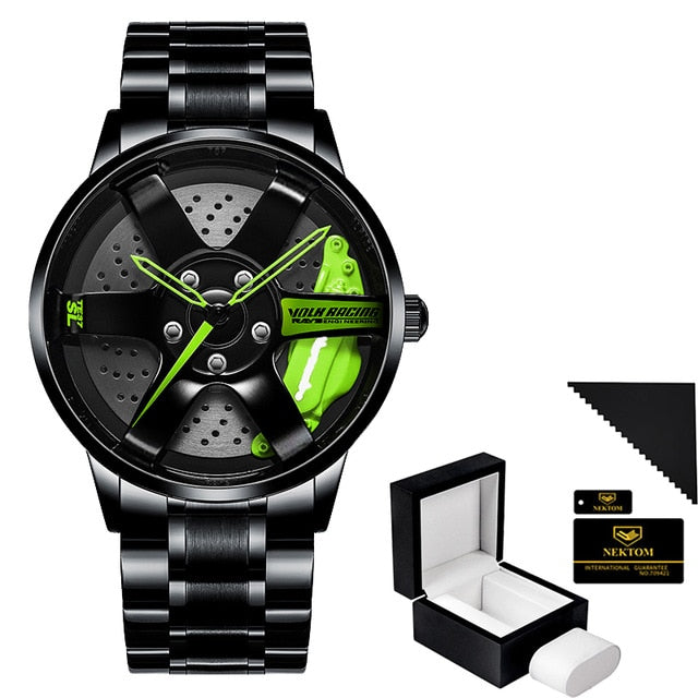 Watches Men Sports Car Men Watches Quartz Waterproof Sport Rim Hub Wheel Wristwatch Car Quartz Men's Watches Man Watch-0