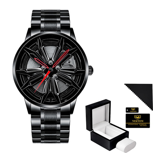 Watches Men Sports Car Men Watches Quartz Waterproof Sport Rim Hub Wheel Wristwatch Car Quartz Men's Watches Man Watch-6