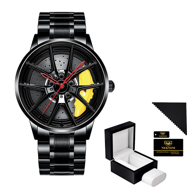 Watches Men Sports Car Men Watches Quartz Waterproof Sport Rim Hub Wheel Wristwatch Car Quartz Men's Watches Man Watch-24