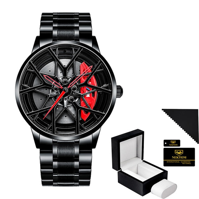 Watches Men Sports Car Men Watches Quartz Waterproof Sport Rim Hub Wheel Wristwatch Car Quartz Men's Watches Man Watch-15