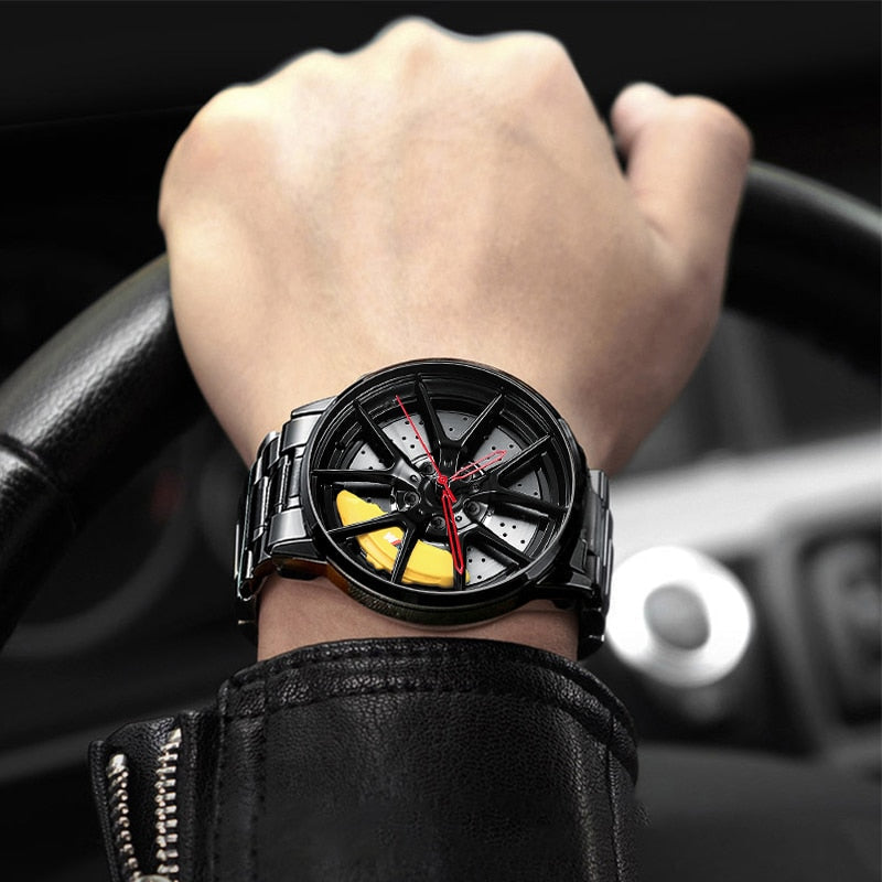 Watches Men Sports Car Men Watches Quartz Waterproof Sport Rim Hub Wheel Wristwatch Car Quartz Men's Watches Man Watch-33