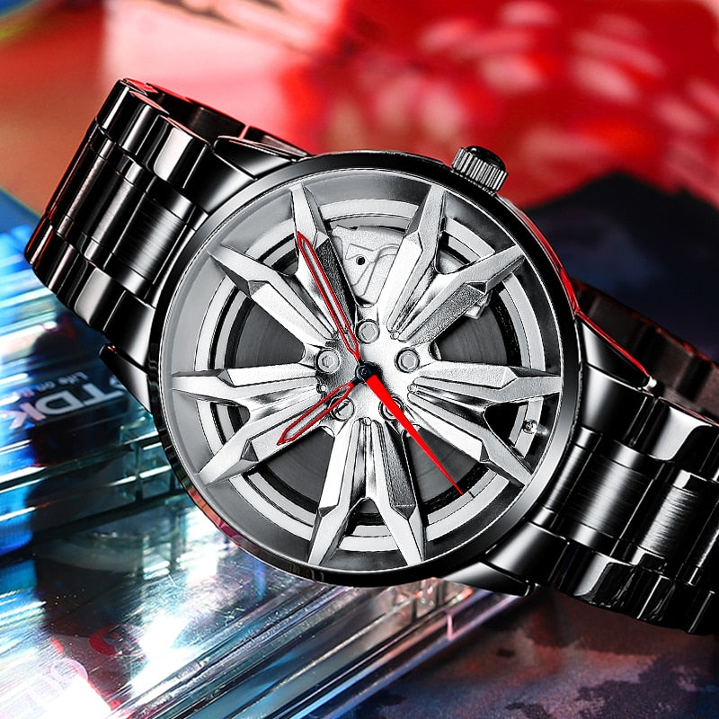 Watches Men Sports Car Men Watches Quartz Waterproof Sport Rim Hub Wheel Wristwatch Car Quartz Men's Watches Man Watch-46