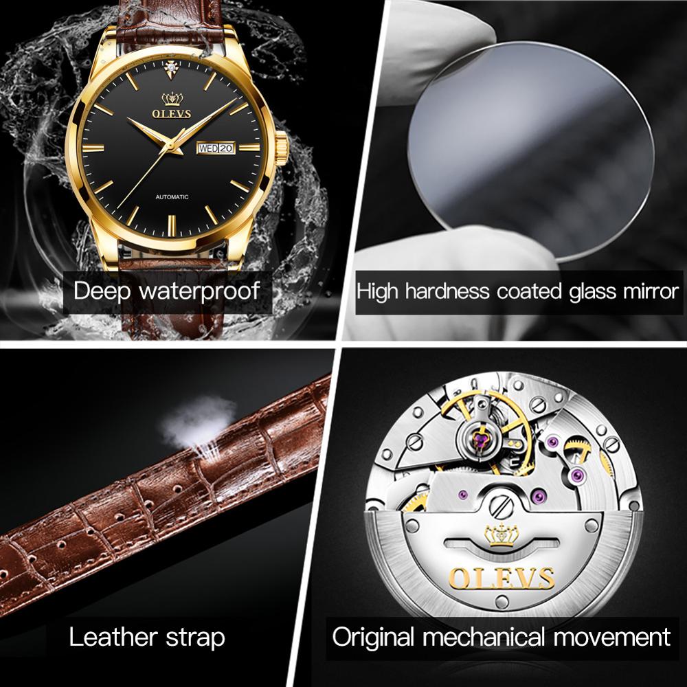 Men's Watches Classic Mechanical Leather Watch Men Luxury Men Automatic Watches Business Waterproof Clock Man-15