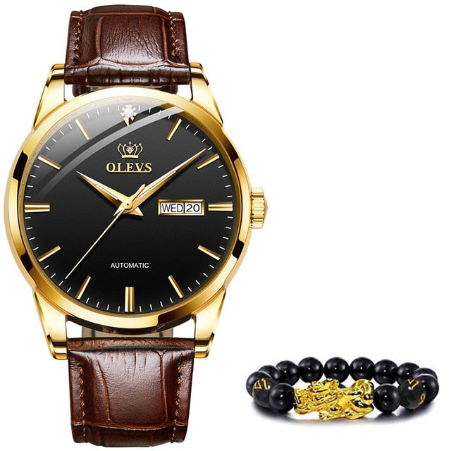 Men's Watches Classic Mechanical Leather Watch Men Luxury Men Automatic Watches Business Waterproof Clock Man-1