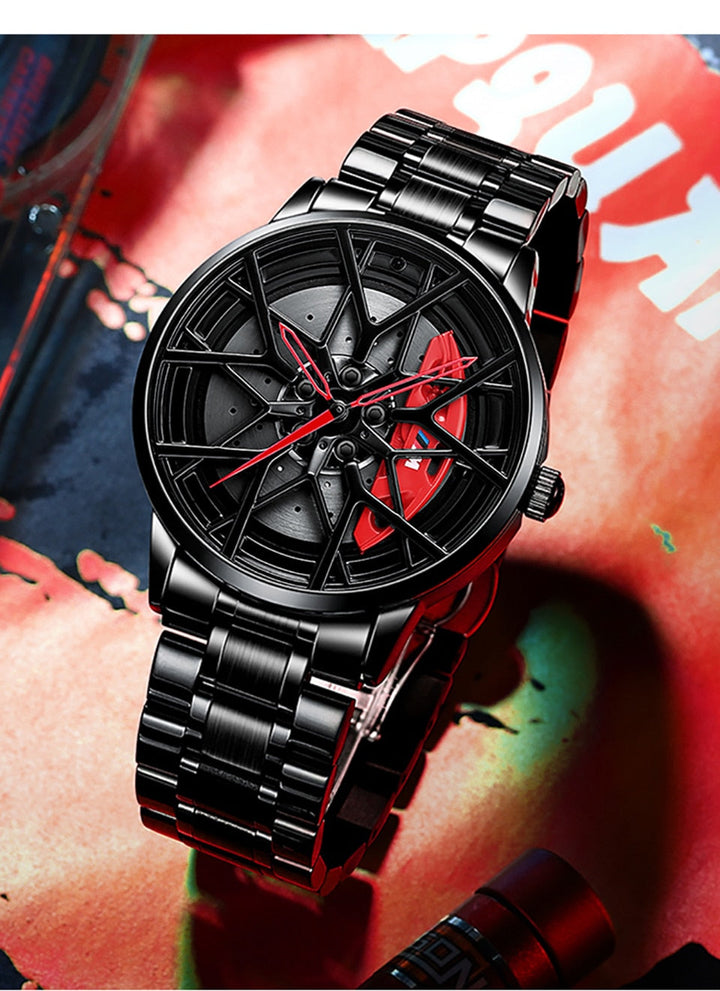 Watches Men Sports Car Men Watches Quartz Waterproof Sport Rim Hub Wheel Wristwatch Car Quartz Men's Watches Man Watch-34