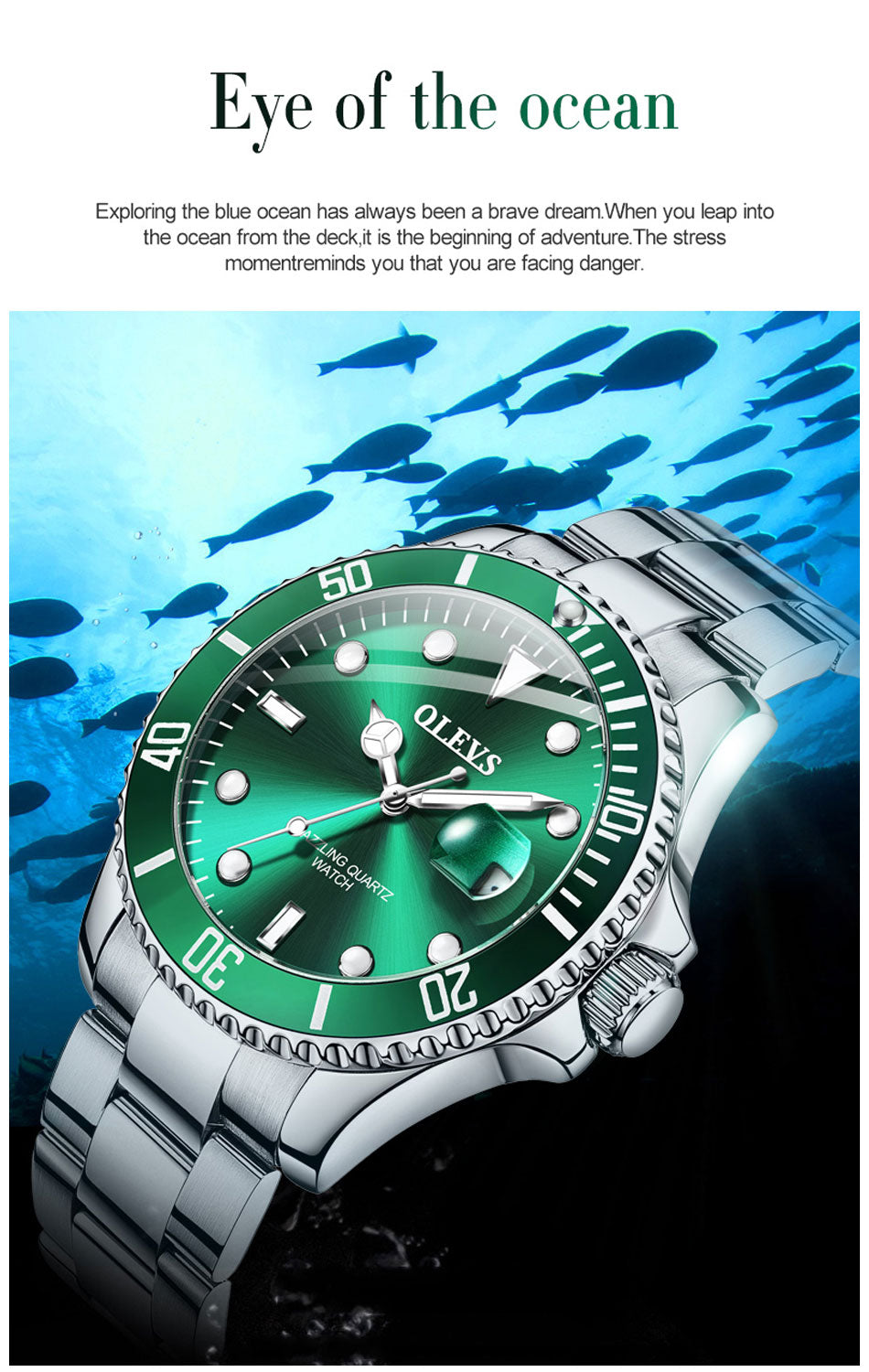 Mens Watches Top Brand Luxury Fashion Waterproof Luminous Hand Green Dial Quartz Sports Wristwatch Gifts for Men-8