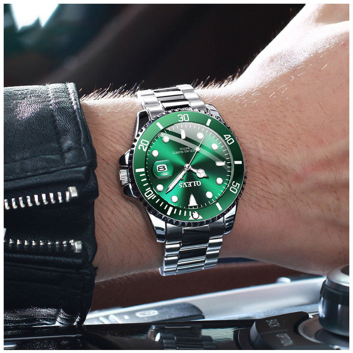 Mens Watches Top Brand Luxury Fashion Waterproof Luminous Hand Green Dial Quartz Sports Wristwatch Gifts for Men-6