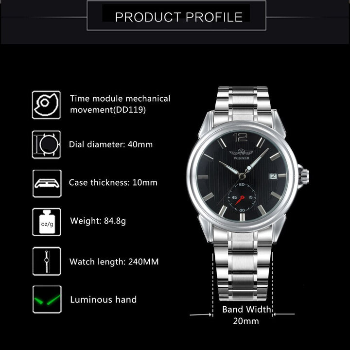 Military Mens Watches Top Brand Luxury Mechanical Wristwatches Automatic Watch for Men Casual Business Metal Strap Clock-8