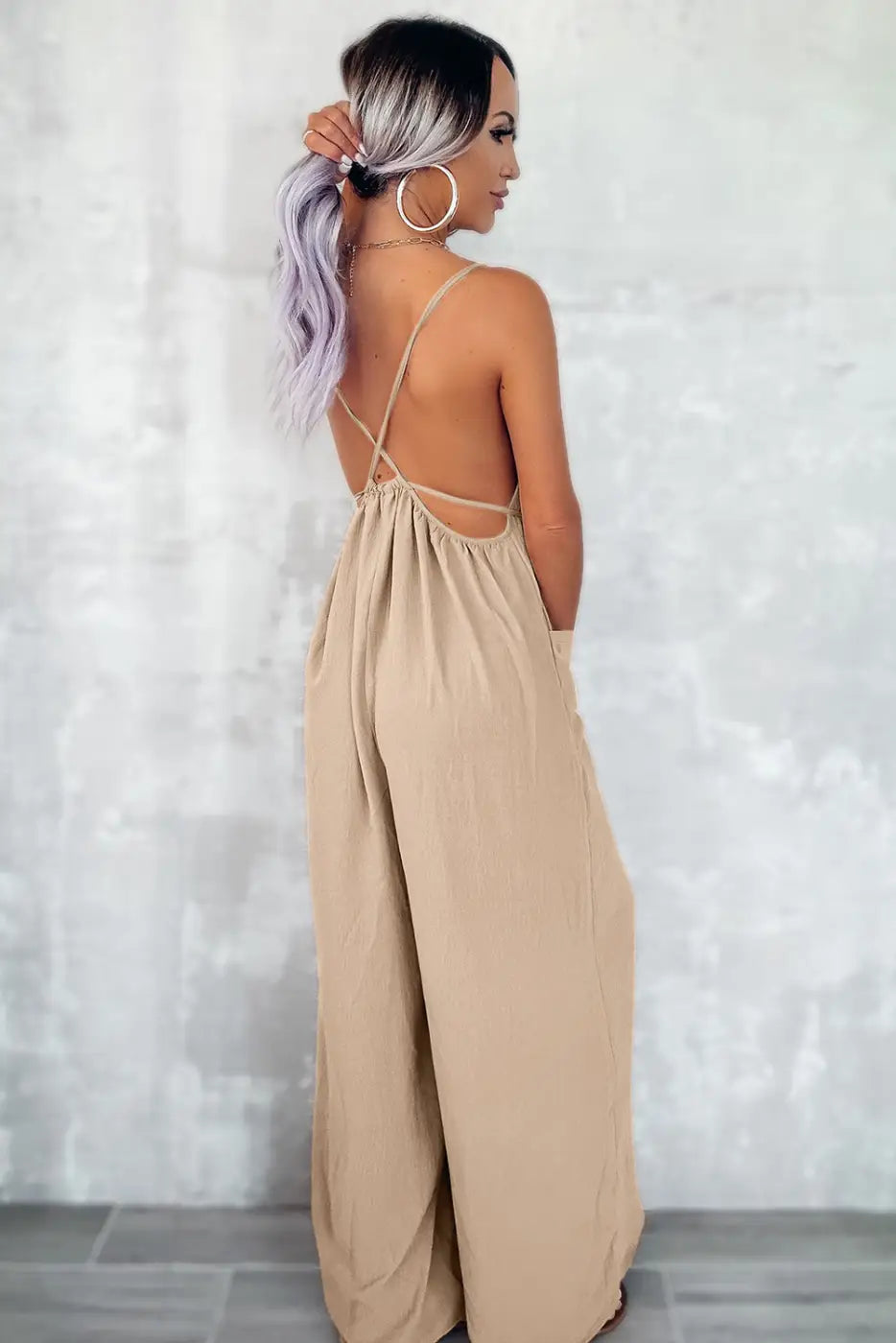 Riviera Wide Leg Jumpsuit with Pockets-1