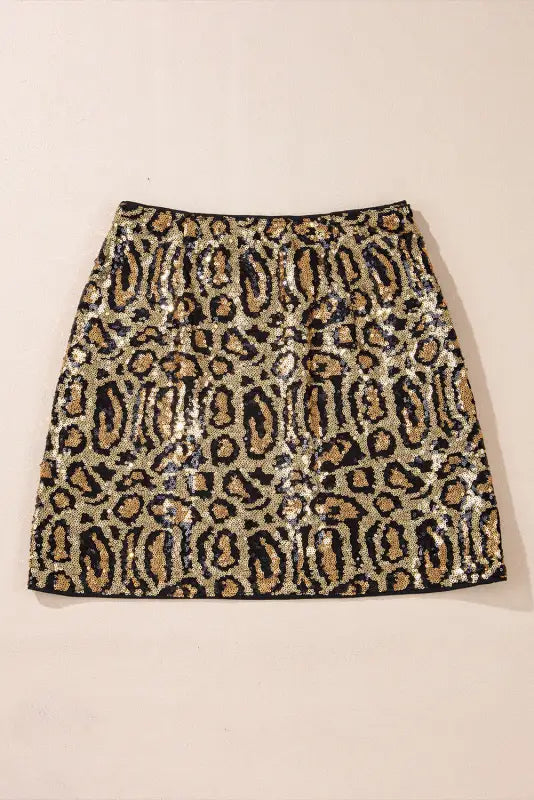 Sequin Leopard Club Skirt-3