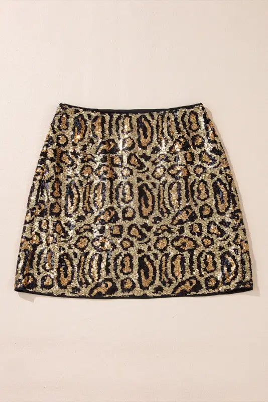 Sequin Leopard Club Skirt-2