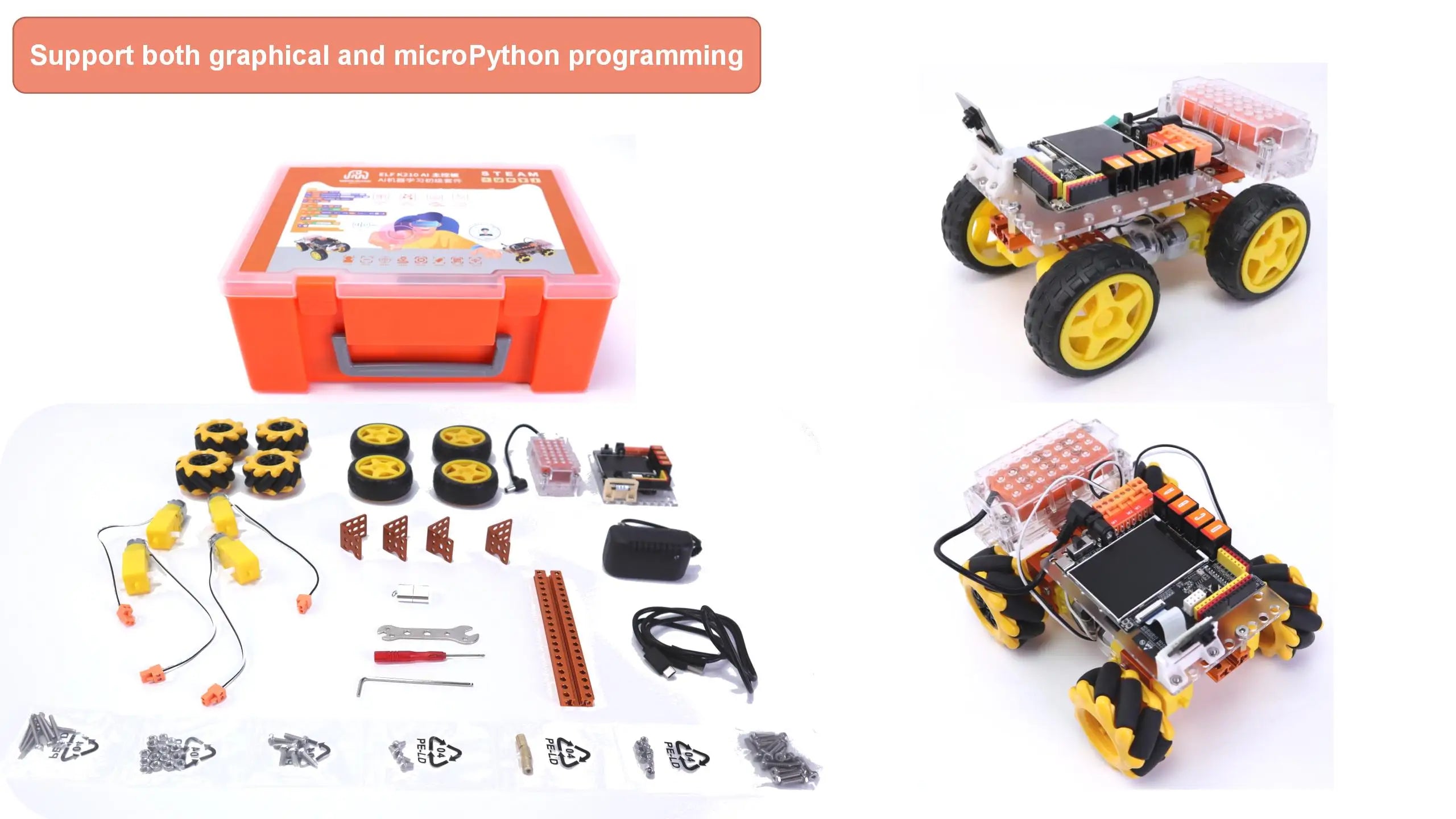 STEM Metal AI Technology IoT Learning Robotic Car set DIY Coding Assemble Programming Education Robot kits for Kids-4