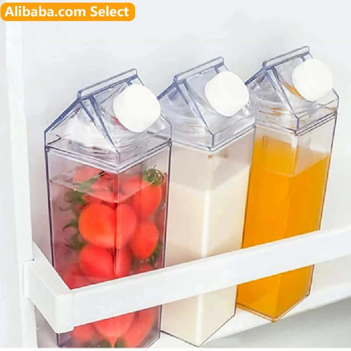 1L 500ml Bpa free see through milk carton shaped caja de carton de leche transparente water acrylic bottle-0