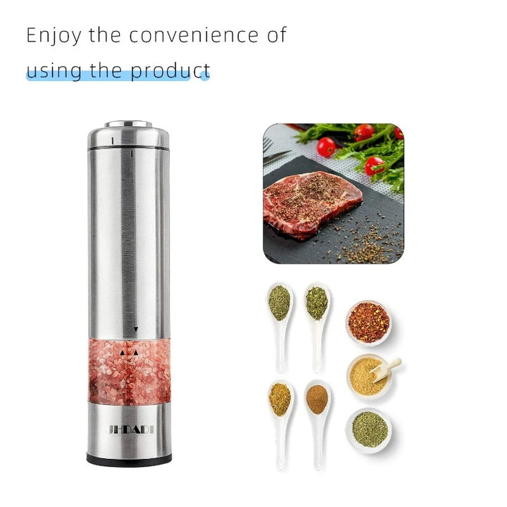 hot sales stainless steel electric salt and pepper grinder set battery operated-2