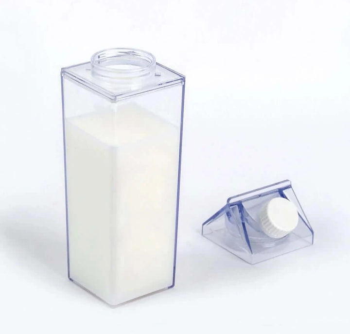 1L 500ml Bpa free see through milk carton shaped caja de carton de leche transparente water acrylic bottle-5