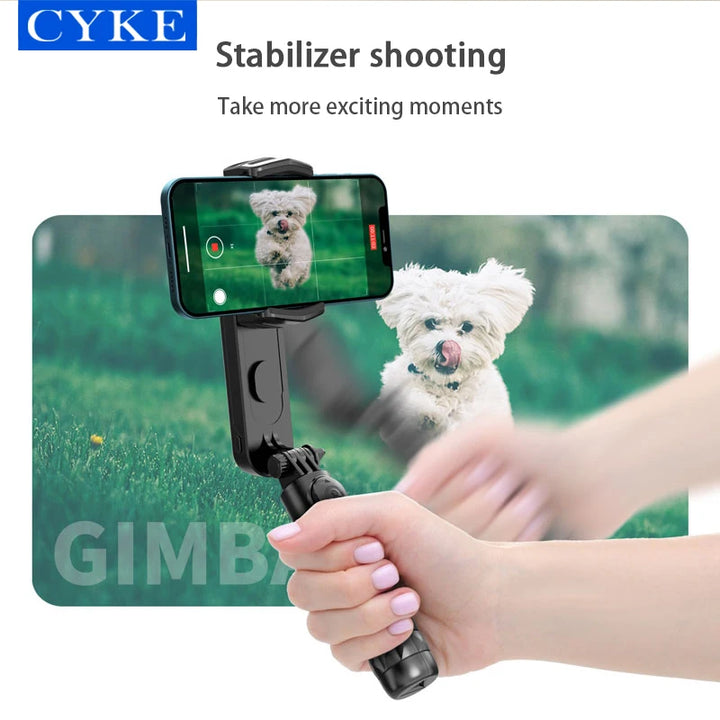 CYKE NEW Q09 Phone Selfie Gimble Stabilizer with Tripod Removable Fill Light Estabilizador Selfie Stick Bluetooth Remote Control-2