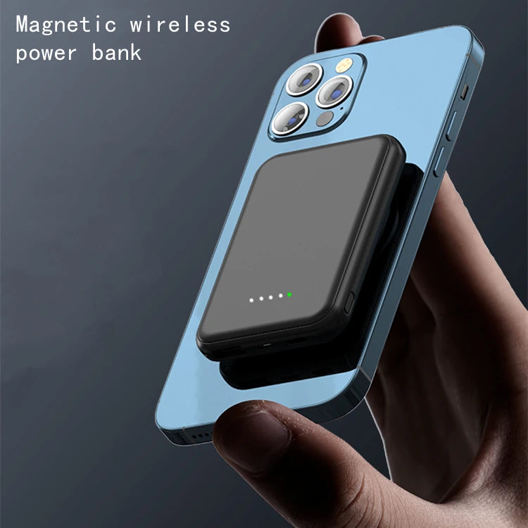 Factory wholesale wireless charging power bank small mini portable charger magnetic wireless power bank-1