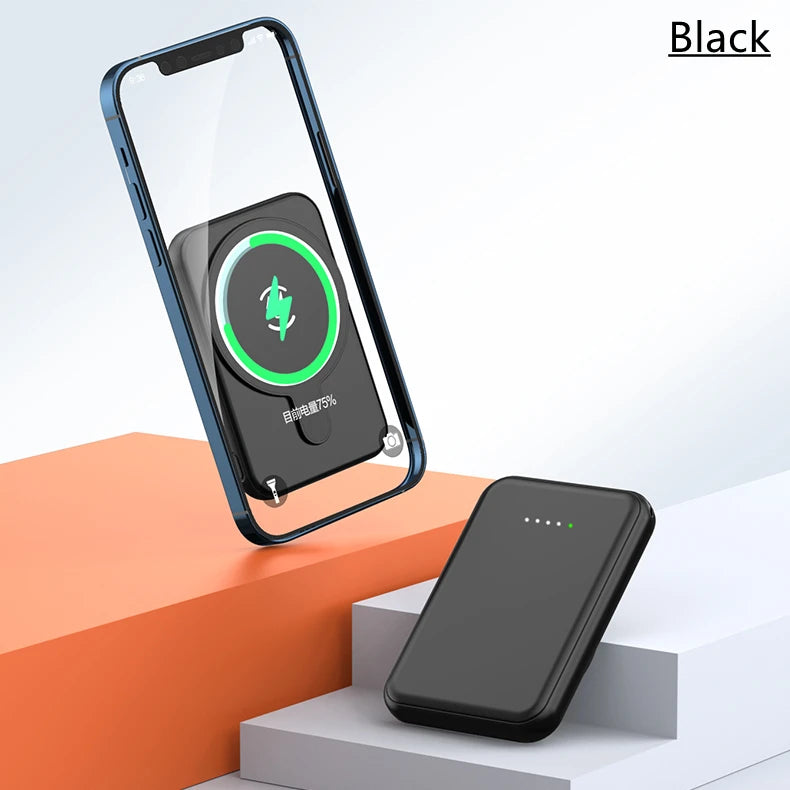 Factory wholesale wireless charging power bank small mini portable charger magnetic wireless power bank-9