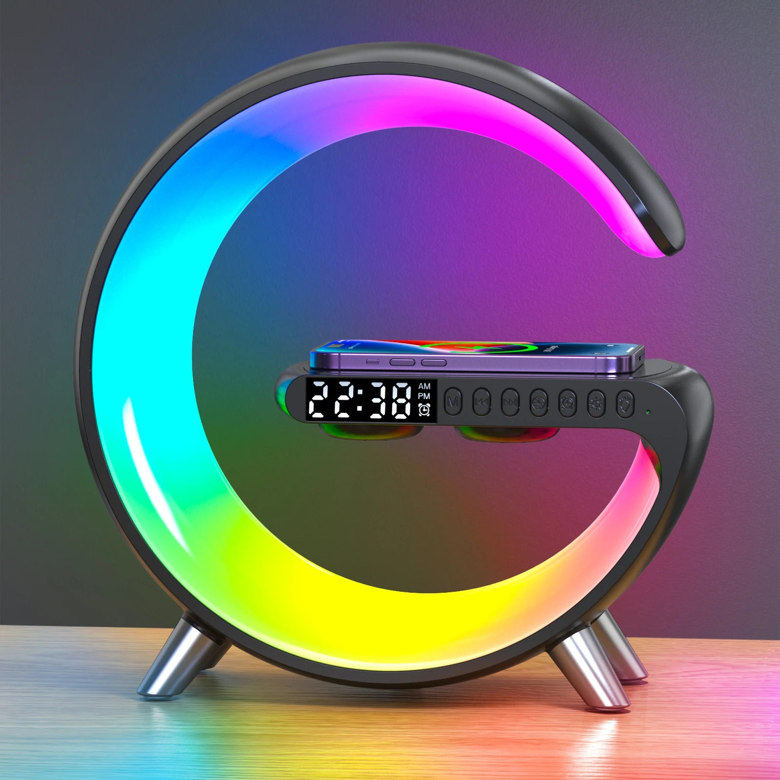 Best Selling Products 2023 Digital Alarm Clock Wireless Charger Led Night Light Fast Charger Stand New Style Wireless Charger-0