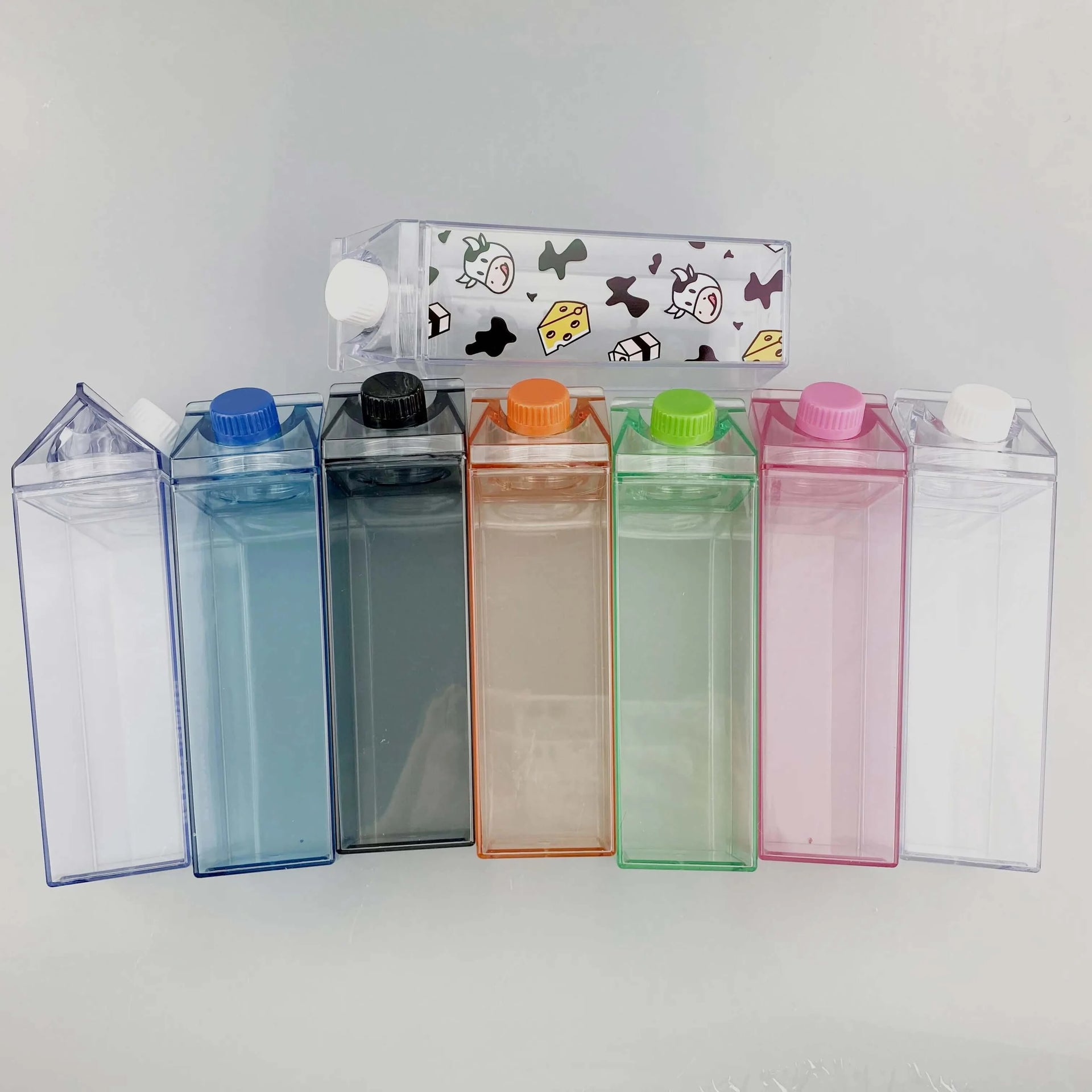 1L 500ml Bpa free see through milk carton shaped caja de carton de leche transparente water acrylic bottle-1