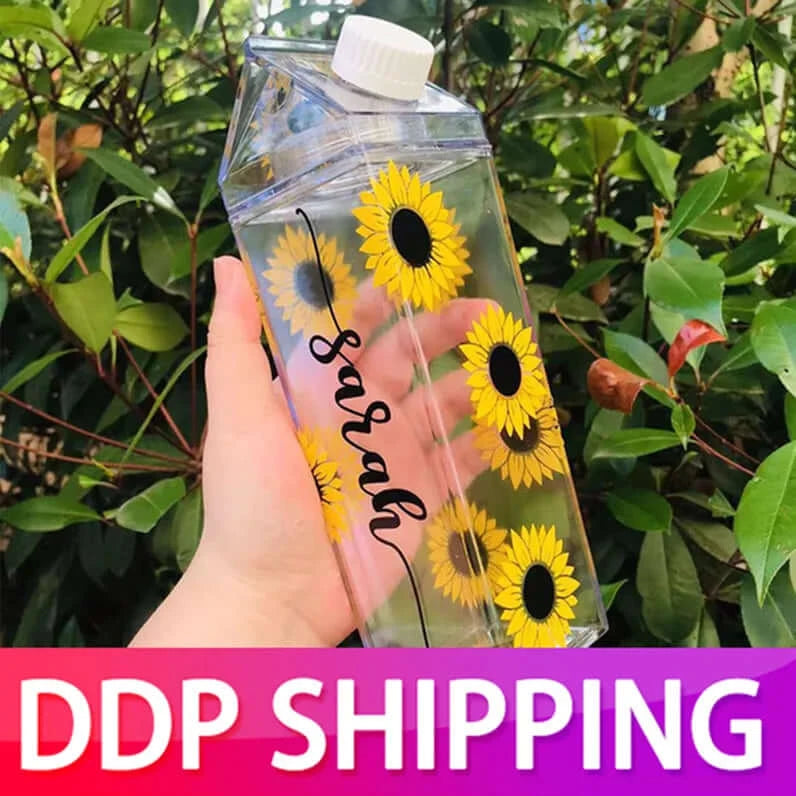 1L 500ml Bpa free see through milk carton shaped caja de carton de leche transparente water acrylic bottle-2