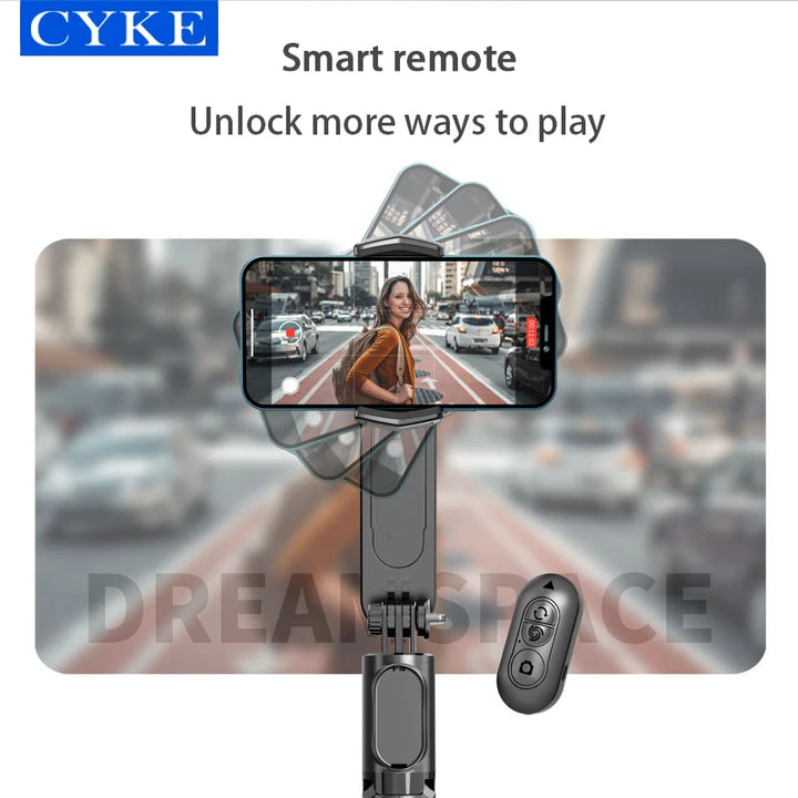 CYKE NEW Q09 Phone Selfie Gimble Stabilizer with Tripod Removable Fill Light Estabilizador Selfie Stick Bluetooth Remote Control-3