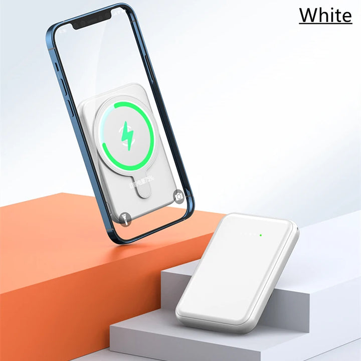 Factory wholesale wireless charging power bank small mini portable charger magnetic wireless power bank-6