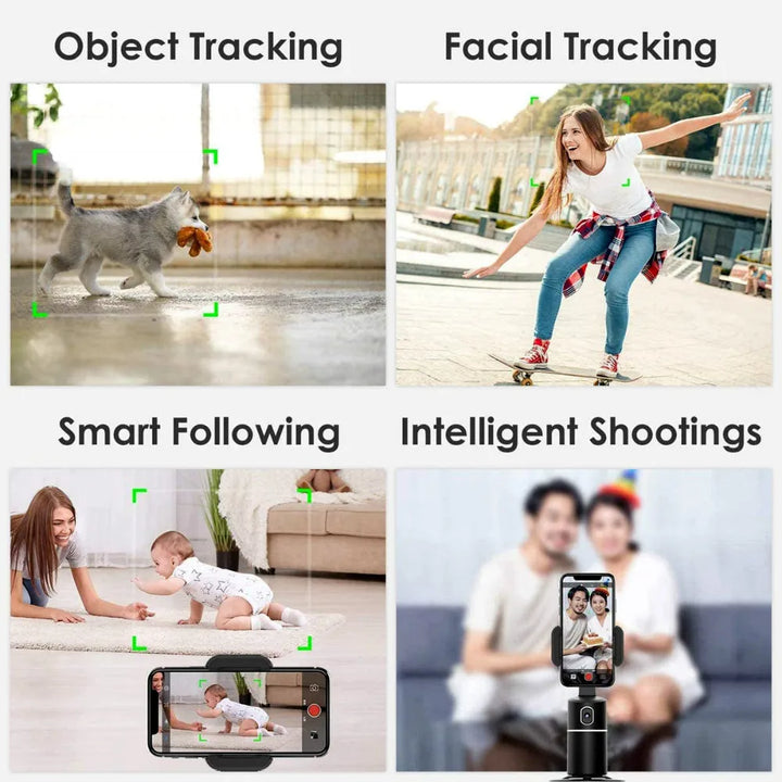 Not Need APP Live Video Vlog Selfie Stick Phone Auto Shooting Tracking Object 360 Rotation Mini Smartphone Tripod Stand-2