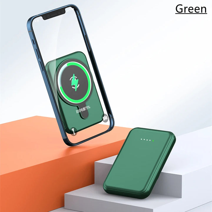 Factory wholesale wireless charging power bank small mini portable charger magnetic wireless power bank-8