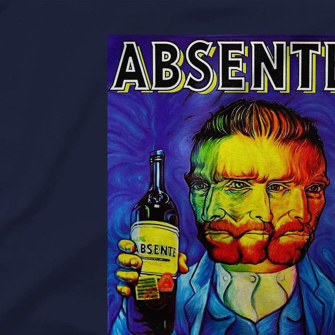 Absente, Vintage Absinthe Liquor Advertisement with Van Gogh T-Shirt-3