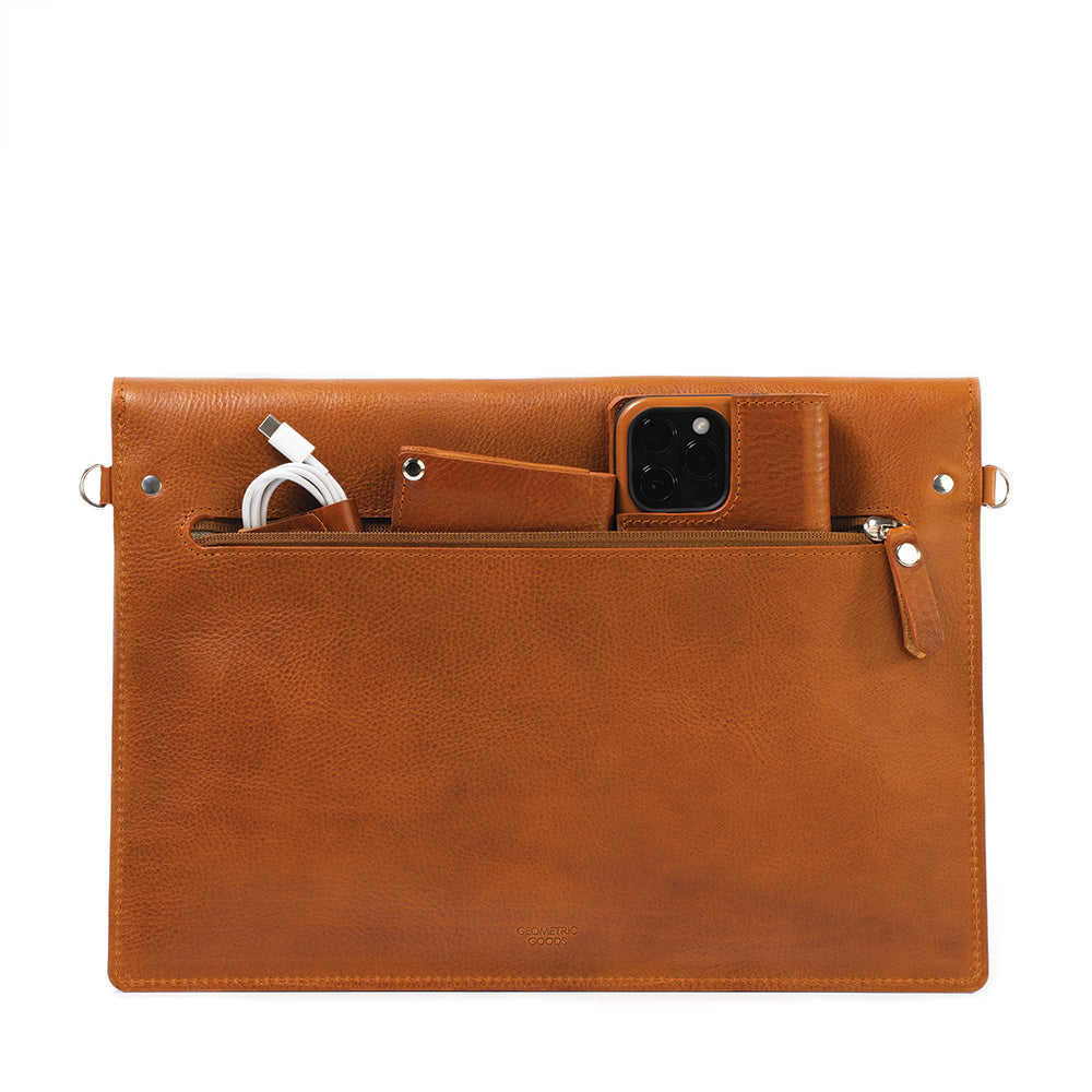 MacBook Leather Sleeve with adjustable strap-1