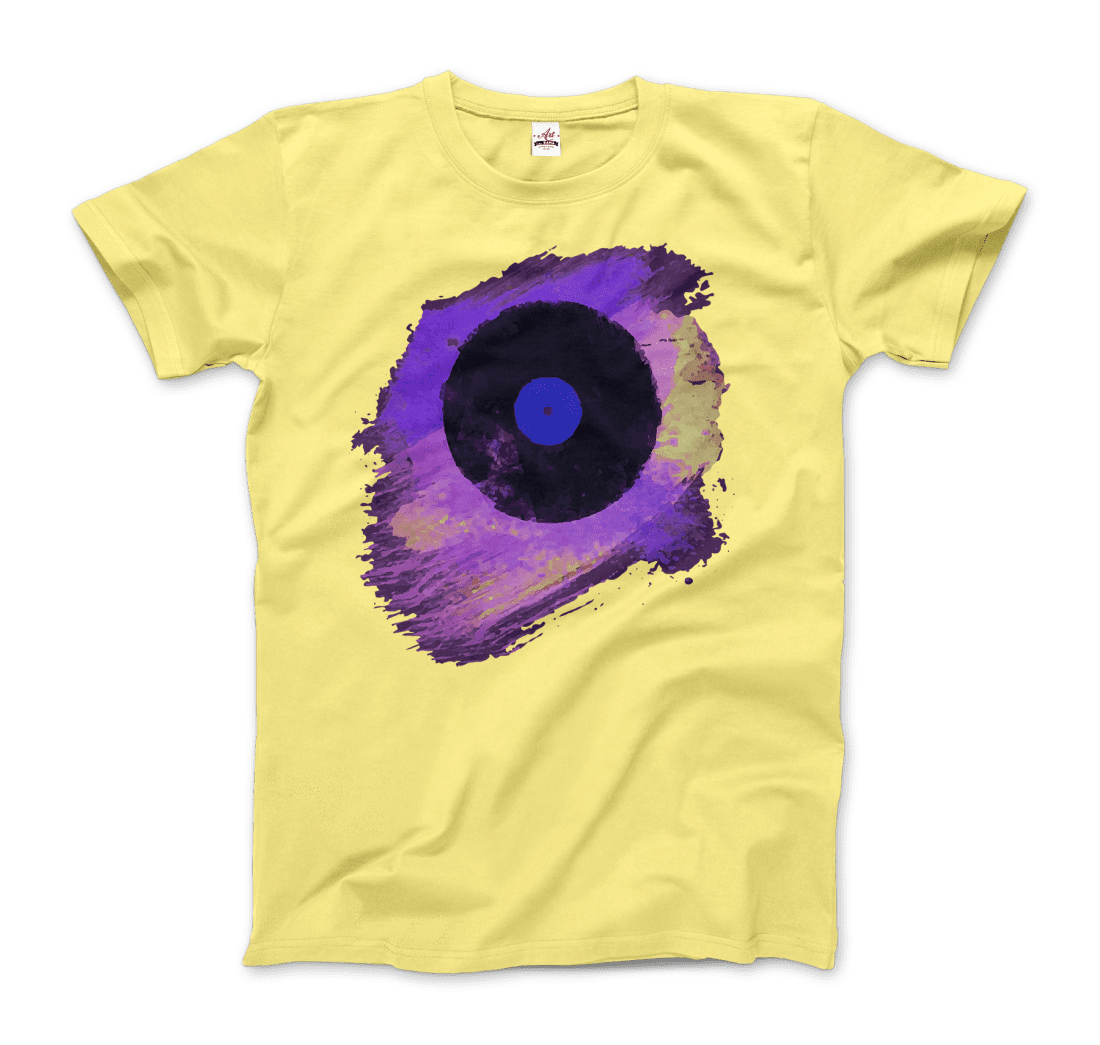 Vinyl Record Made of Paint Scattered in Purple Tones T-Shirt-9