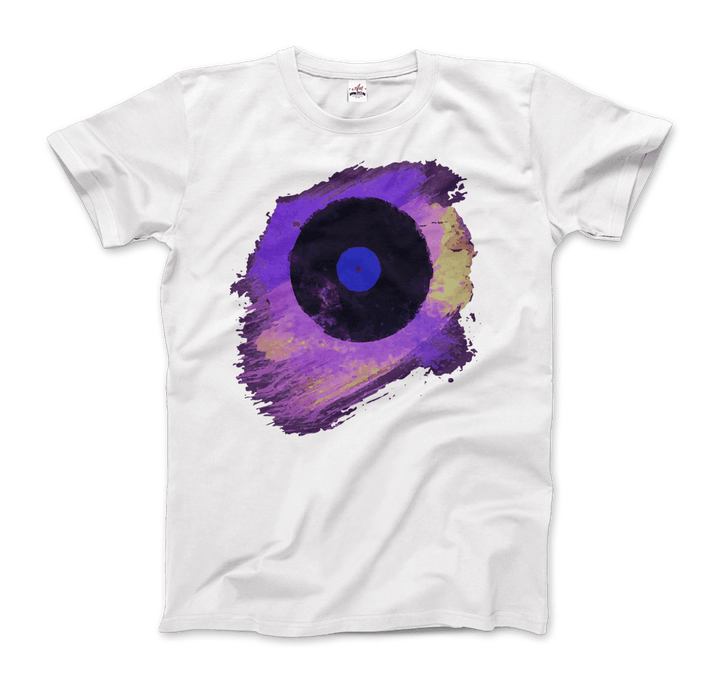 Vinyl Record Made of Paint Scattered in Purple Tones T-Shirt-5