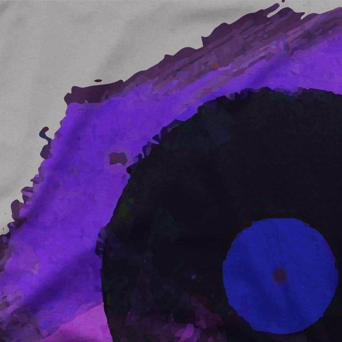 Vinyl Record Made of Paint Scattered in Purple Tones T-Shirt-1