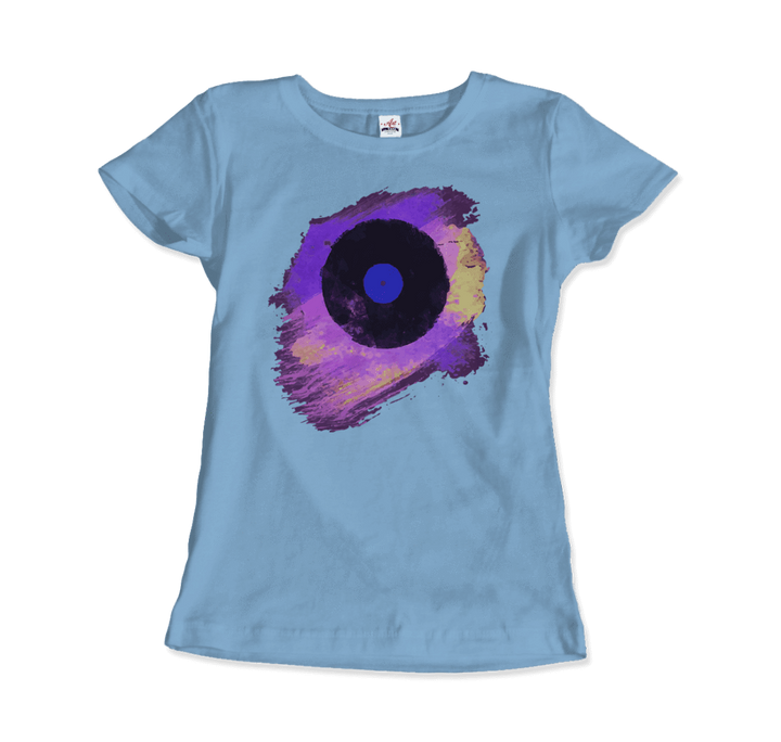 Vinyl Record Made of Paint Scattered in Purple Tones T-Shirt-8