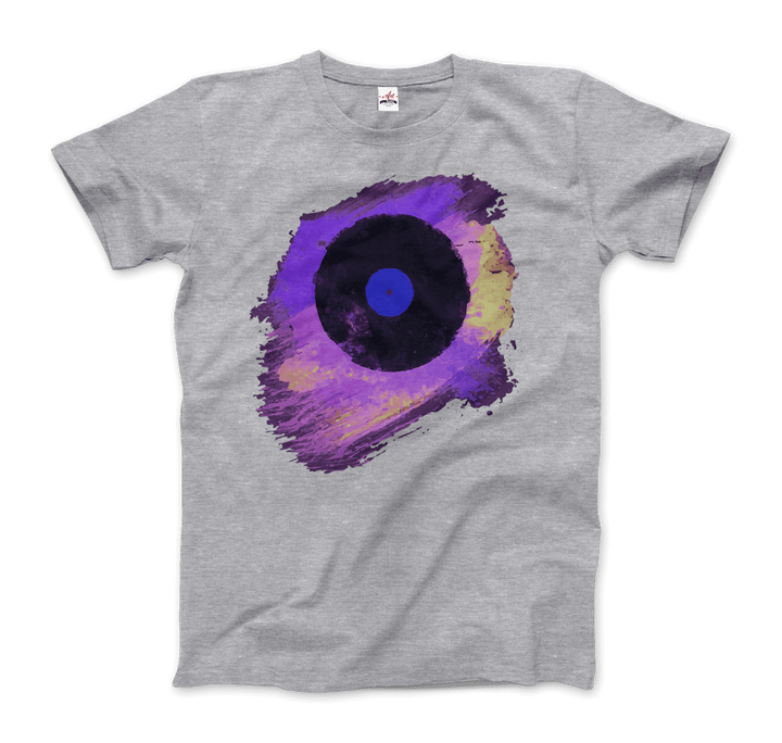 Vinyl Record Made of Paint Scattered in Purple Tones T-Shirt-3