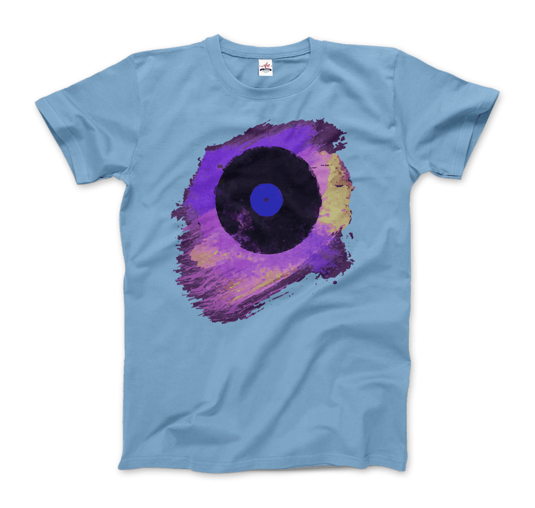 Vinyl Record Made of Paint Scattered in Purple Tones T-Shirt-7