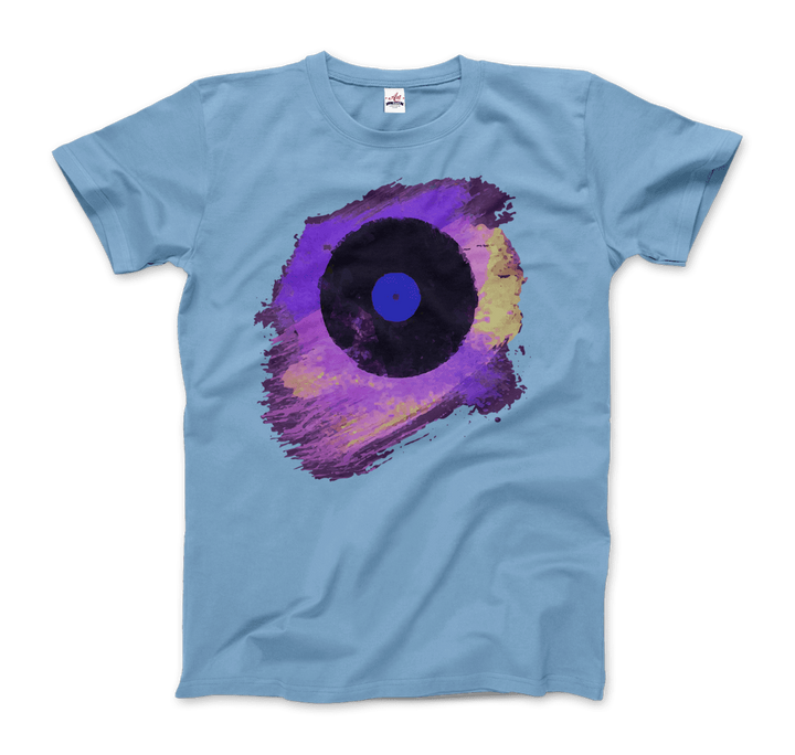 Vinyl Record Made of Paint Scattered in Purple Tones T-Shirt-7