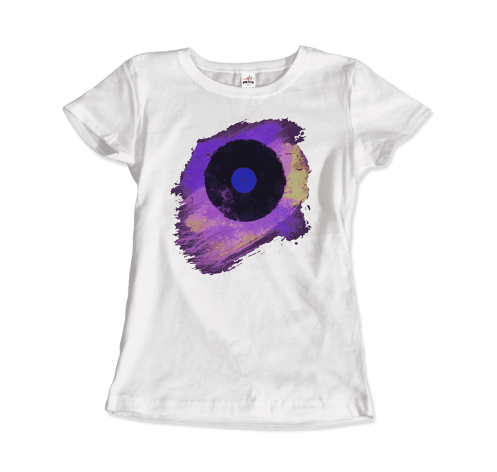 Vinyl Record Made of Paint Scattered in Purple Tones T-Shirt-6