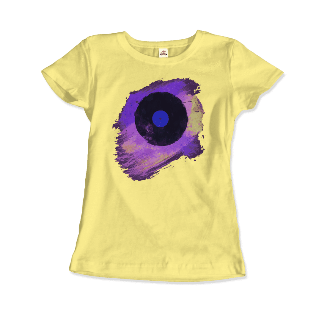 Vinyl Record Made of Paint Scattered in Purple Tones T-Shirt-10